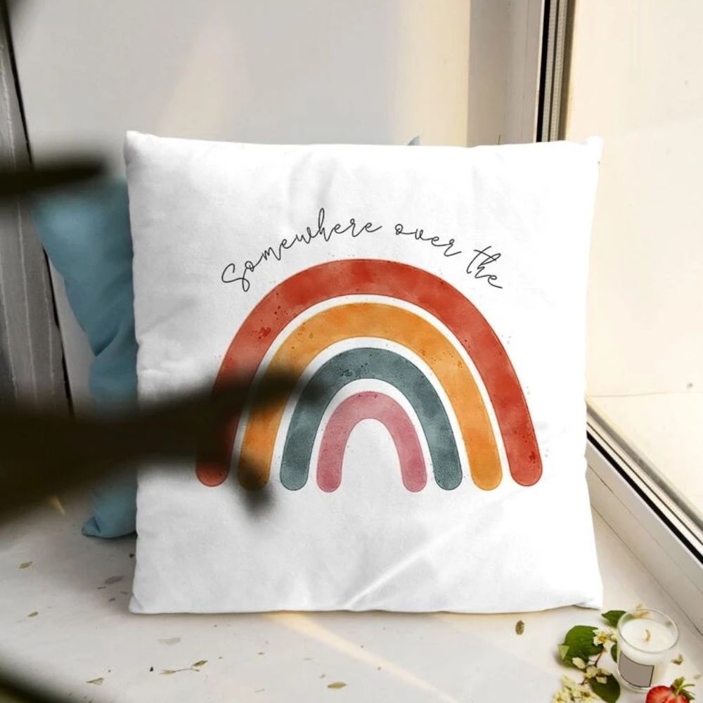 Boho Rainbow Graphic Pillow Zipper Covers - Picture 2 of 5